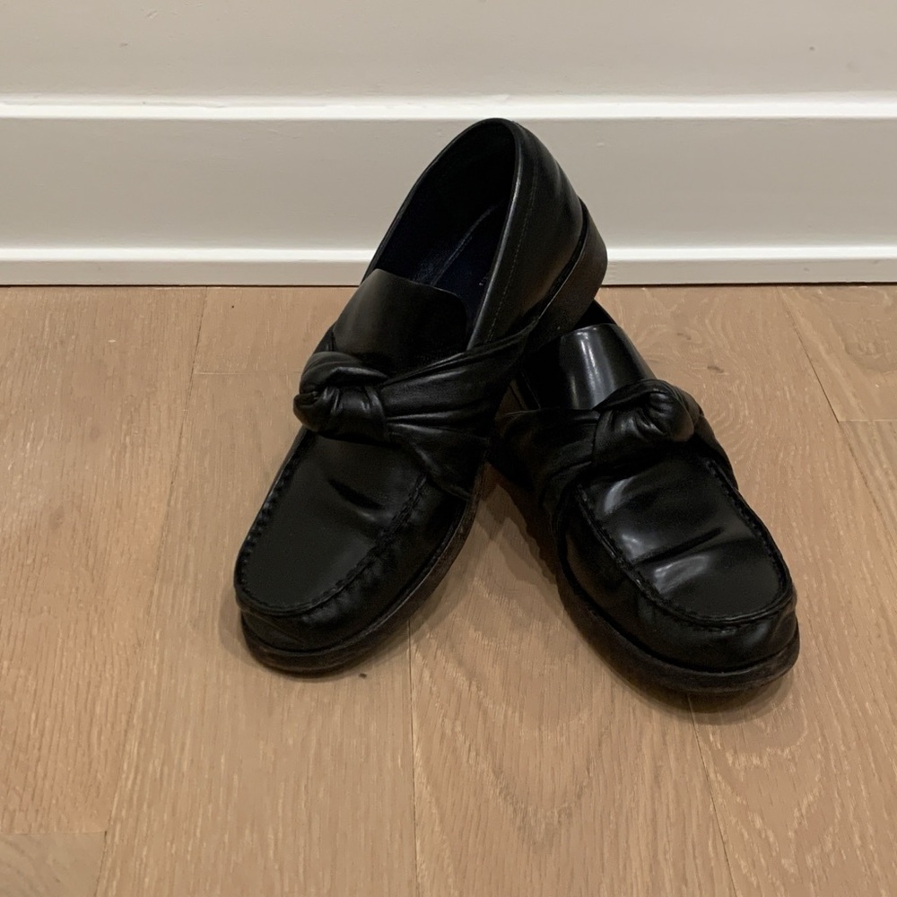 Celine Black Knot Accent Loafers